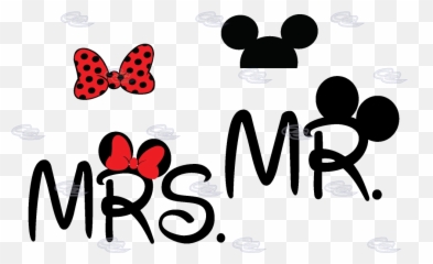 Minnie Mouse Bow And Mickey Ears - Mr Mrs Svg png