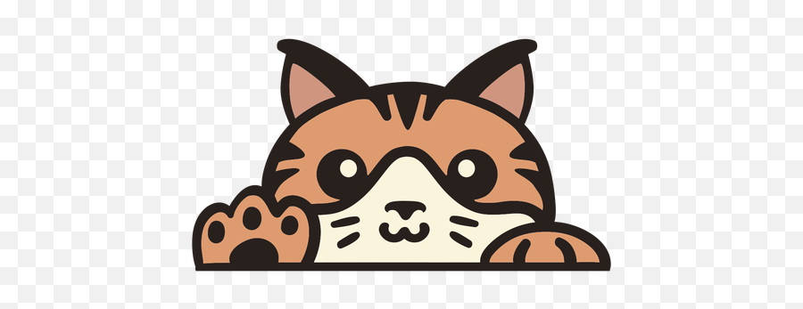 Peekaboo Cute Orange Cat Flat Transparent Png U0026 Svg Vector - Peeking Animals Doodle Transparent,Mhw Icon