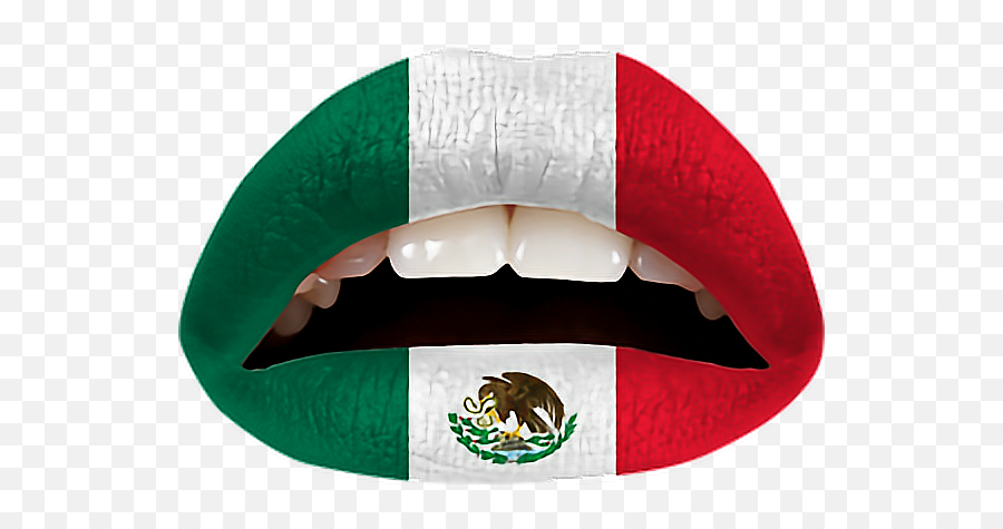 Green White Red Mexico Flag Mexican Teeth Lips Mouth - Mexican Makeup Red White Green Png,Mexican Flag Png