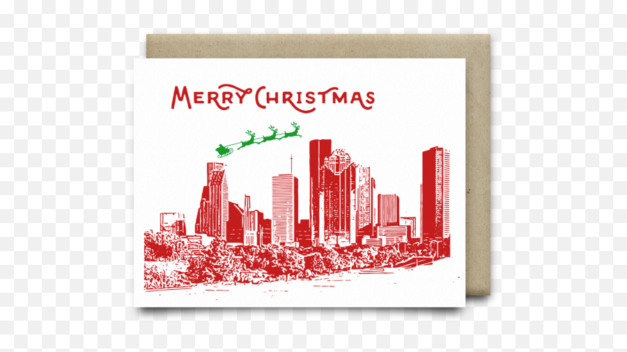 Merry Christmas From Houston Card - Skyline Png,Houston Skyline Png
