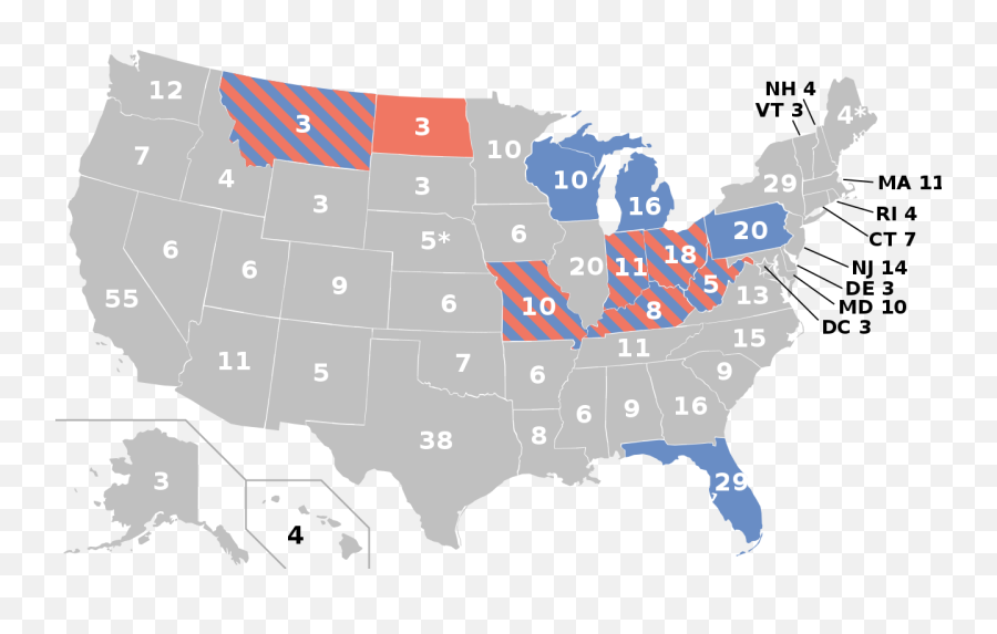 File2020 Polling - Trump Vs Warrensvg Wikimedia Commons Blank Electoral Map Png,Trump Transparent Background