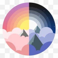 Day And Night Above The Clouds Smokie - Clipart Half Moon Sun png