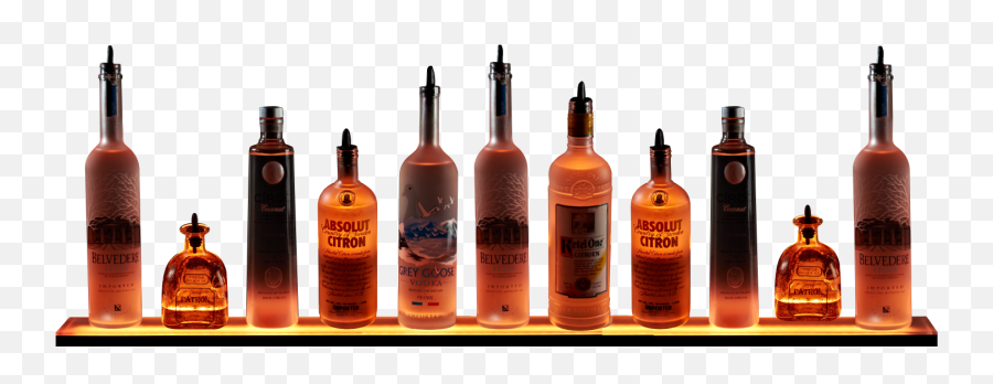 Download 3 Light Shelf Amber - Liquor Bottle Display Bar Bottle Shelf Png,Bud Light Bottle Png