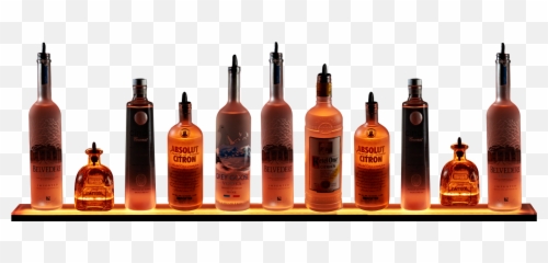 Download 3 Light Shelf Amber - Liquor Bottle Display Bar Png