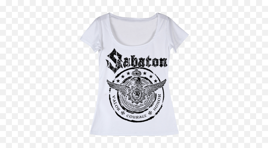 Wings Of Glory White T - Shirt Women Sabaton Official Store Sabaton Shirt White Png,White Shirt Png