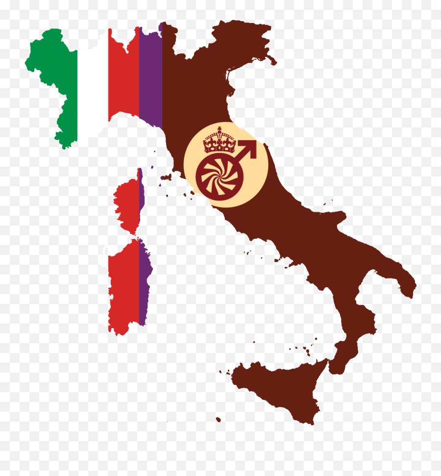 Download Flag Map Of Italian Mse - Most Common Foreign Map Of Italy Png,Italian Flag Png