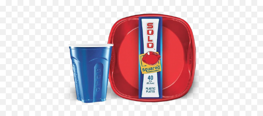 Download Hd Solo Squared Plastic Plates - Solo Cup Solo Red And Blue Cups Png,Solo Cup Png