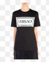 Versace Men Sustainable Vintage 90s Logo T - Shirtblack Png,Versace Logo Png