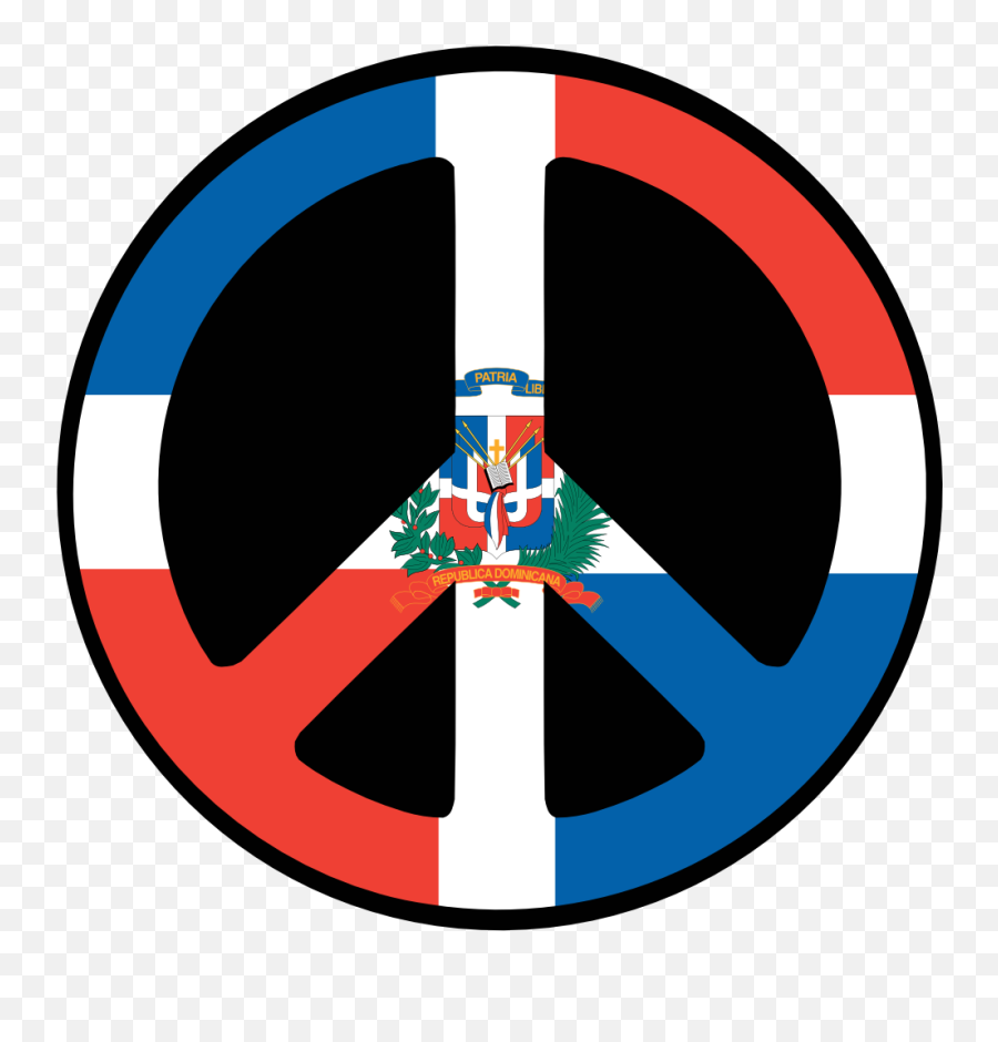 Dominican Republic Peace Symbol Flag 5 - Dominican Republic Coat Of Arms Png,Peace Sign Logo