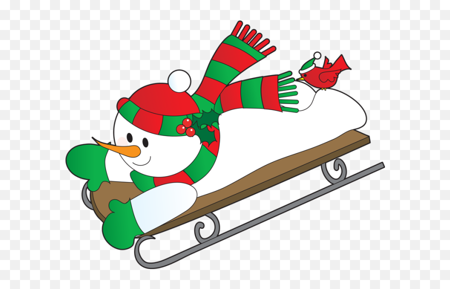 Snowman Clipart Animated Transparent Free - Snowman On A Sled Png,Snowman Clipart Transparent Background