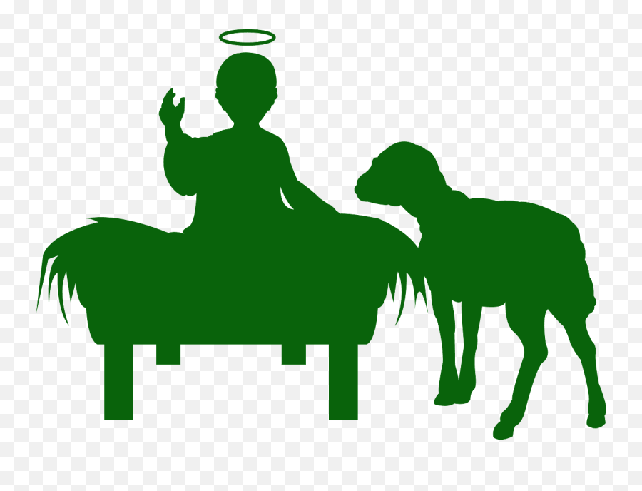 Jesus In The Manger Silhouette - Free Vector Silhouettes Silhouette Png,Jesus Silhouette Png