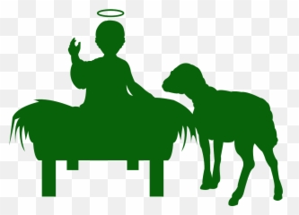 Jesus In The Manger Silhouette - Free Vector Silhouettes png
