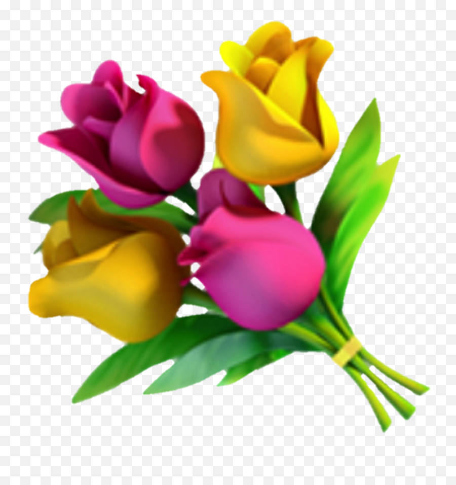 Transparent Flower Emoji Png - Bunch Of Flowers Emoji,Flower Bunch Png
