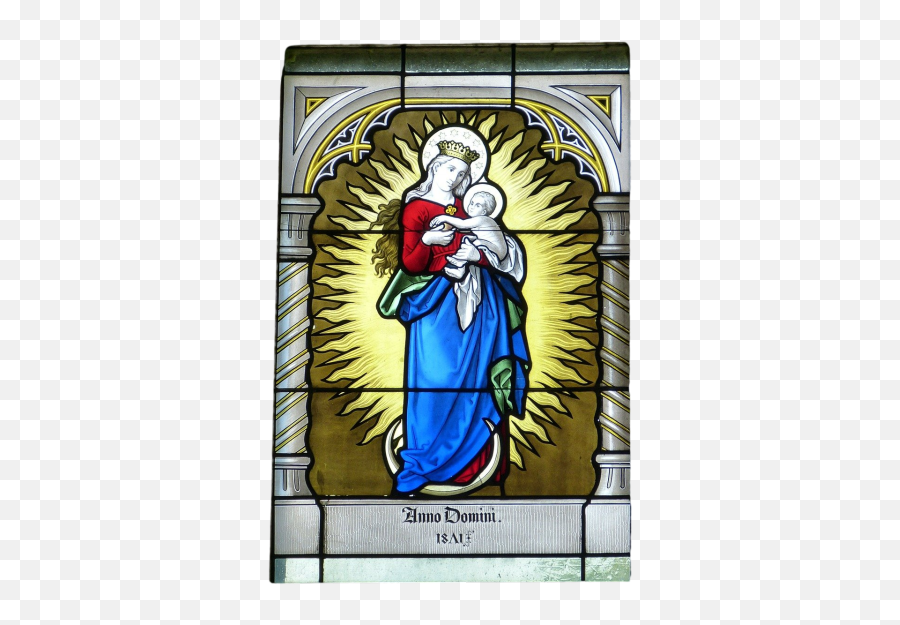 The Prophet Mary Png Images Download - Stain Glass Solemnity Of Mary Mother Of God,Icon Of Madonna And Child