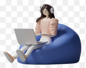Premium Female Working From Home 3d Illustration Download - Work From Home Icon 3d png