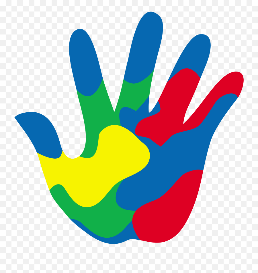 Small Hand Covered In Paint - Free Clip Art Hand Clipart Png,Hand Logo