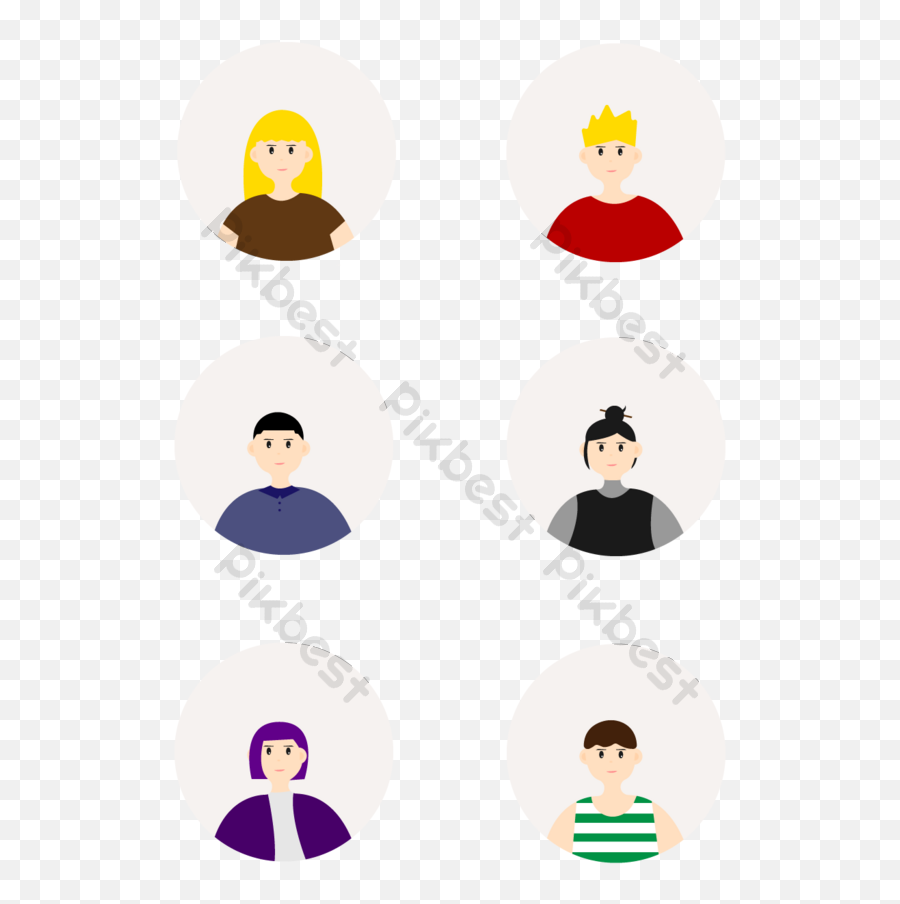 Cartoon Head Avatar Ai Vector Element Character Png Images Woman Icon