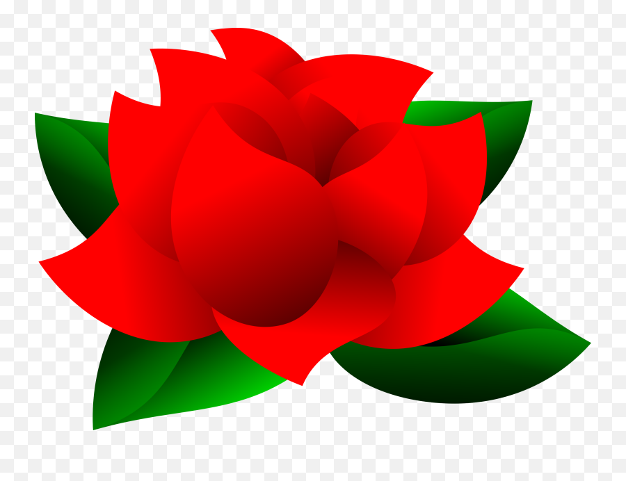 Red Rose Clipart Leave - Flower With Leaves Clipart Flowers With Leaves Clipart Png,Rose Clipart Png
