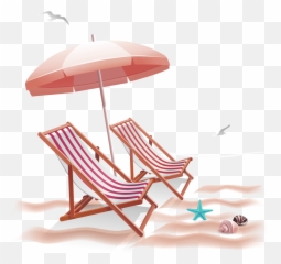 Download Hd Beach Chair And Picture Transparent Library - Beach Chair And Umbrella Png,Beach Chair Png