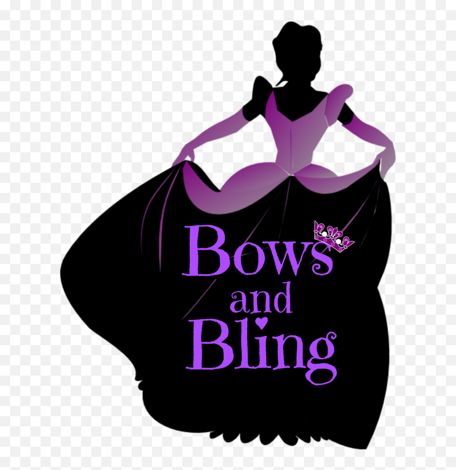 Bows And Bling - Disney Princess Silhouette In Pink Clipart Illustration Png,Bling Png