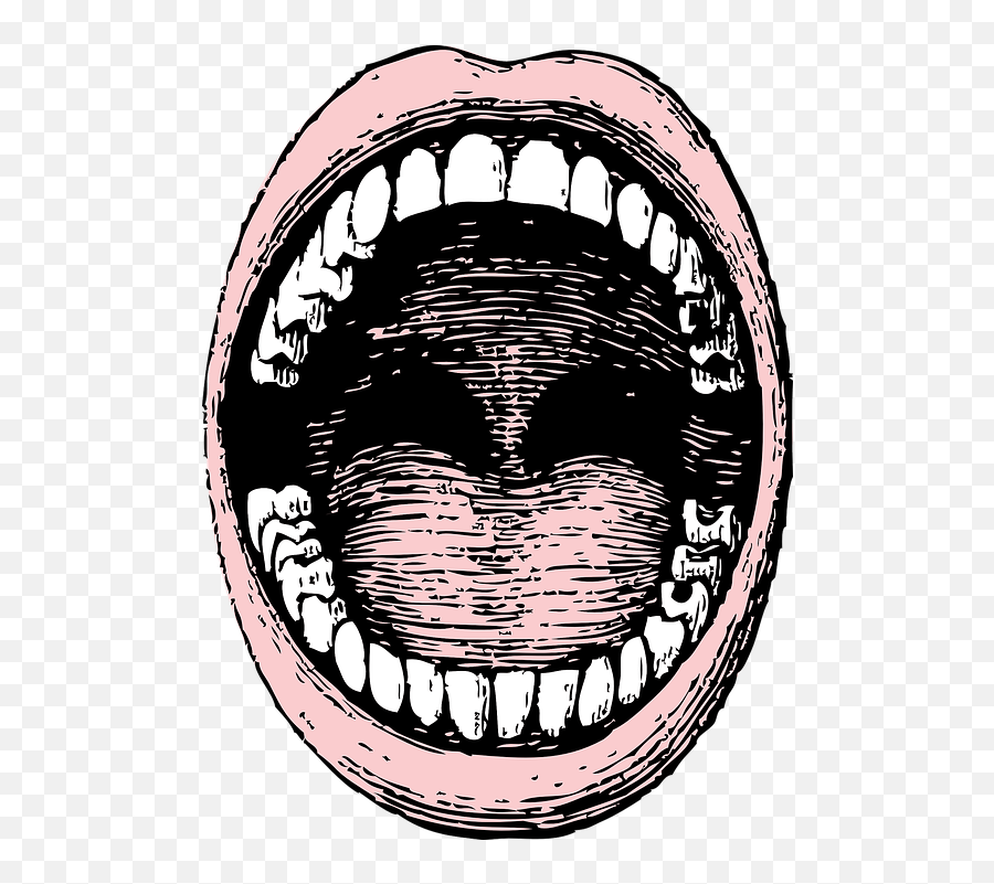 Mouth Human Teeth - Free Vector Graphic On Pixabay Big Open Mouth Drawing Png,Cartoon Lips Png