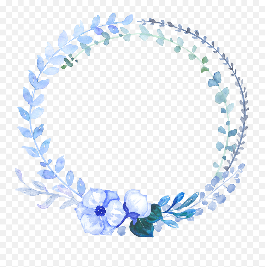 Watercolor Wreath Png - Baby Blue Watercolor Flowers Watercolor Flower Wreath Blue,Watercolor Wreath Png