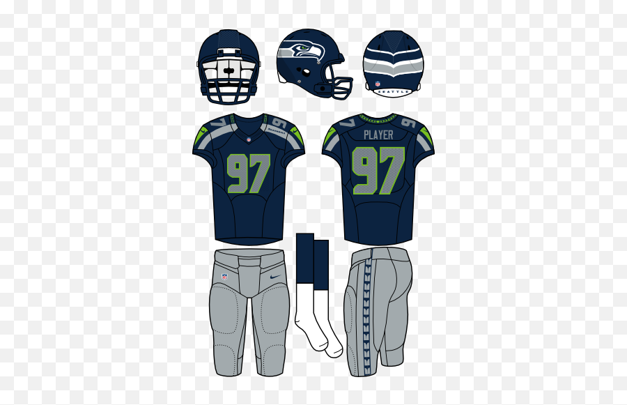 Seattle Seahawks Home Uniform - National Football League Carolina Panthers Home Uniform Png,Seahawk Logo Png