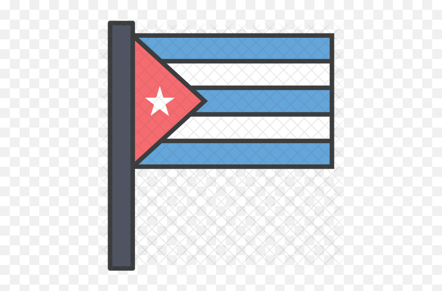 Cuba Flag Icon Of Colored Outline Style - Gacha Life Fuerza Chile Png,Cuban Flag Png