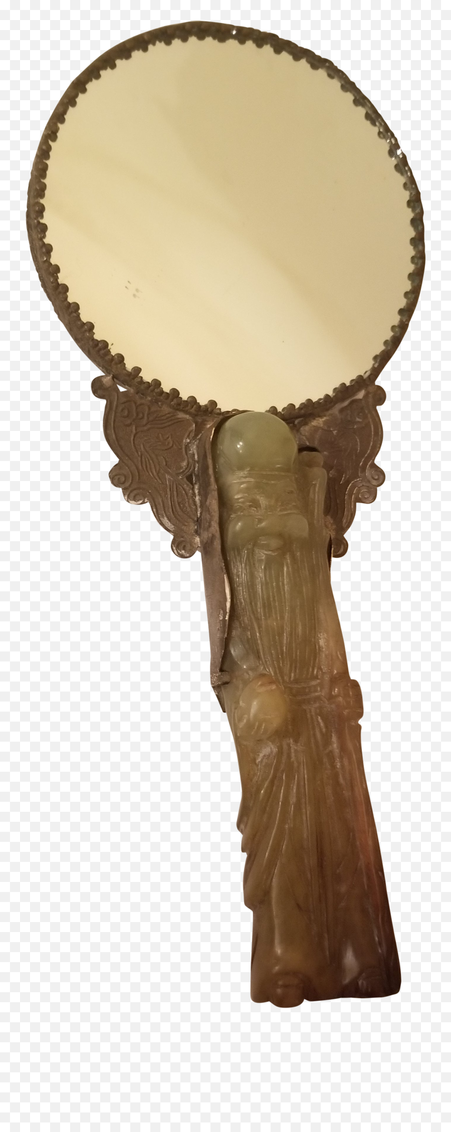 Chinese Hand Mirror With Stone Handle - Coffee Table Png,Hand Mirror Png