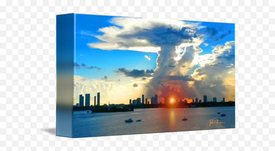 Mushroom Cloud Over Miami By John Thompson - Skyline Png,Mushroom Cloud Transparent