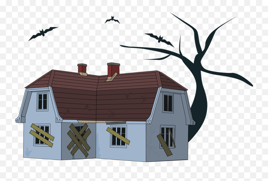 Dilapidated House Jpg Library Png Files - House Clipart Creepy,House Cartoon Png