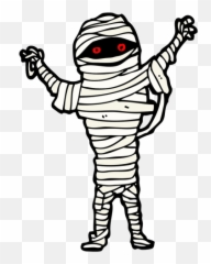 Halloween Mummy Cartoon Greeting Card Png