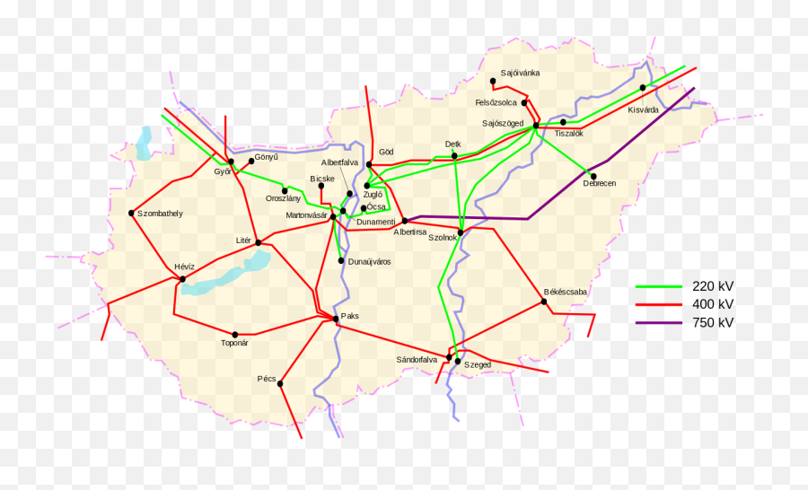 Filepower Lines Hungarysvg - Wikimedia Commons Magyarország Villamos Hálózati Térképe Png,Power Lines Png
