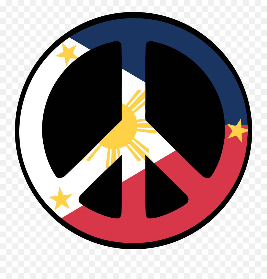 Philippines Peace Symbol Flag - Peace Sign Philippine Flag Png,Filipino Flag Png