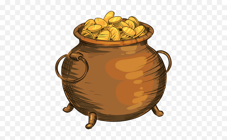 Gold Coins Pot - Png Monedas De Oro,Pot Of Gold Transparent