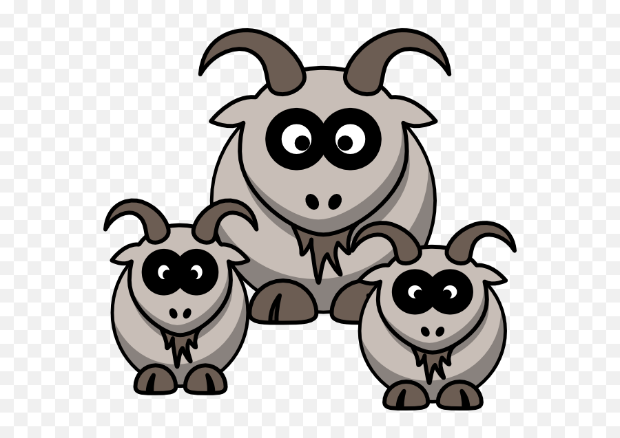 Download Hd Goat Clipart Three - 3 Cartoon Goats Transparent Cartoon Goat Png,Goats Png