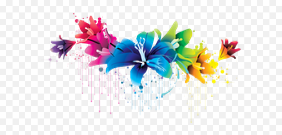 Download Flowers Vectors Png Transparent Images - Blue Colorful Flowers Png,Flowers Vector Png