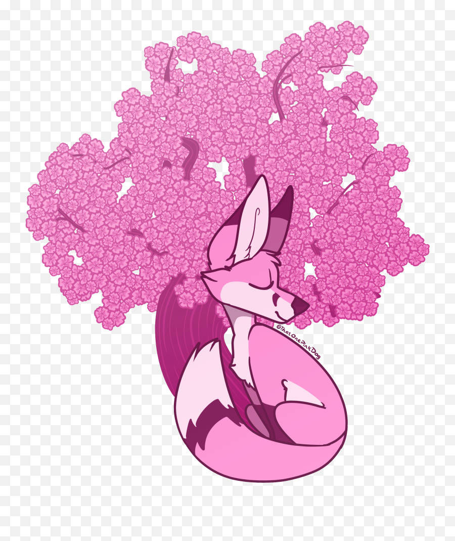 Cherry Blossom Fox Png Blossoms Transparent