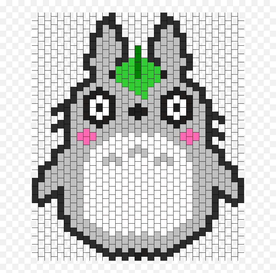 Totoro With Leaf Bead Pattern Peyote Patterns - Happy Png,Totoro Transparent