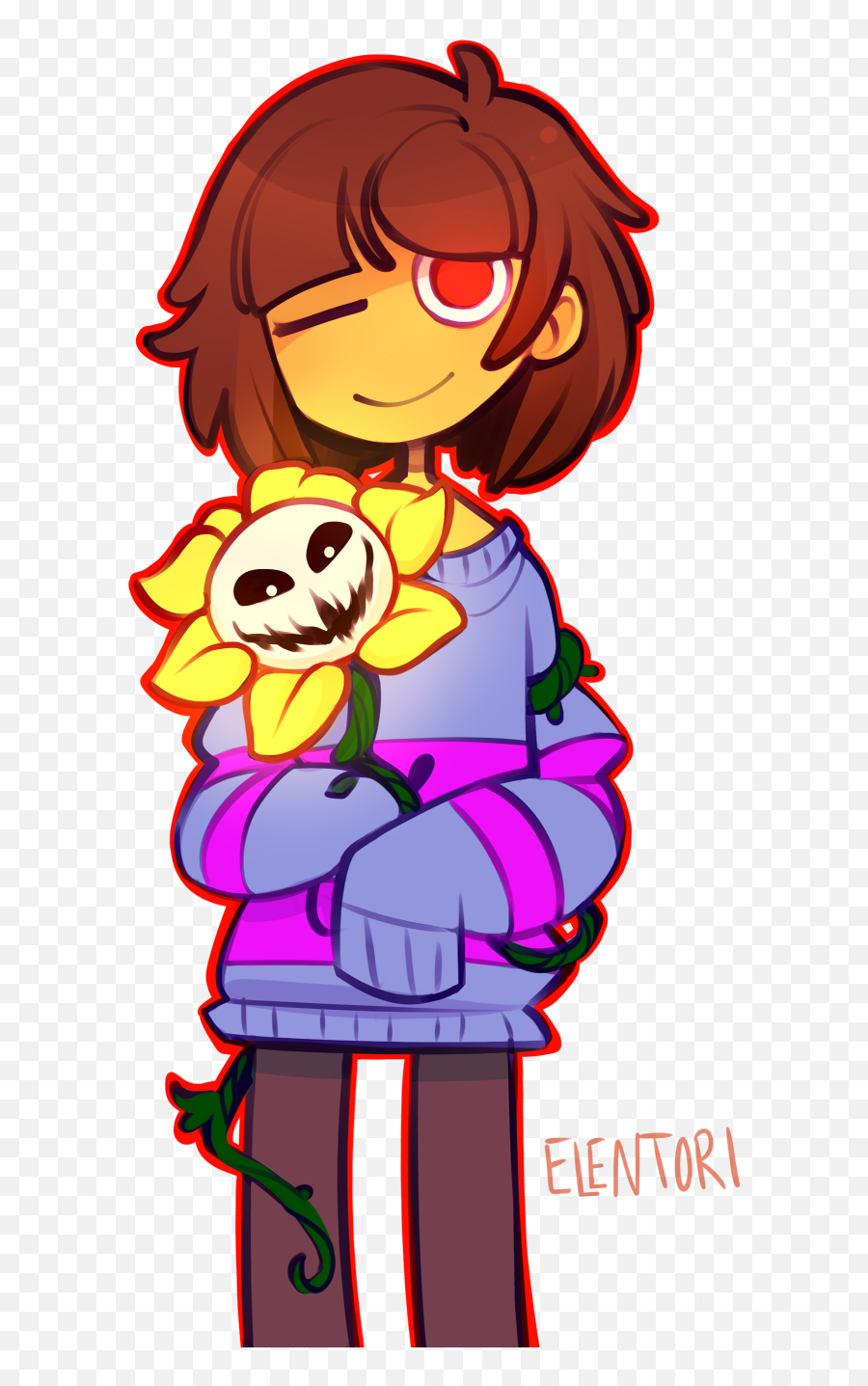 The True Monster Frisk - Flowey Png,Undertale Frisk Icon