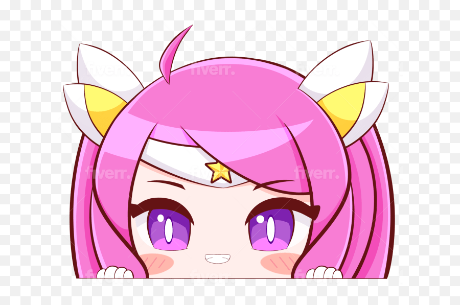 Draw Chibi Anime Peeking For Cover Photo Or Merch Sticker By - Fictional Character Png,Kda Icon