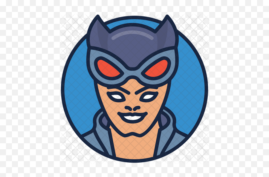 Catwoman Icon Of Colored Outline Style - Illustration Png,Catwoman Png