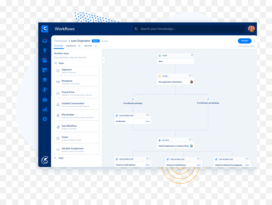 Workflows - Capacityu0027s Rpa Solution For Business Process Vertical Png,Workflow System Interface Icon