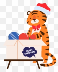 Tiger Christmas Decoration Svg Graphic By Sadeyanlaris - Fictional Character png