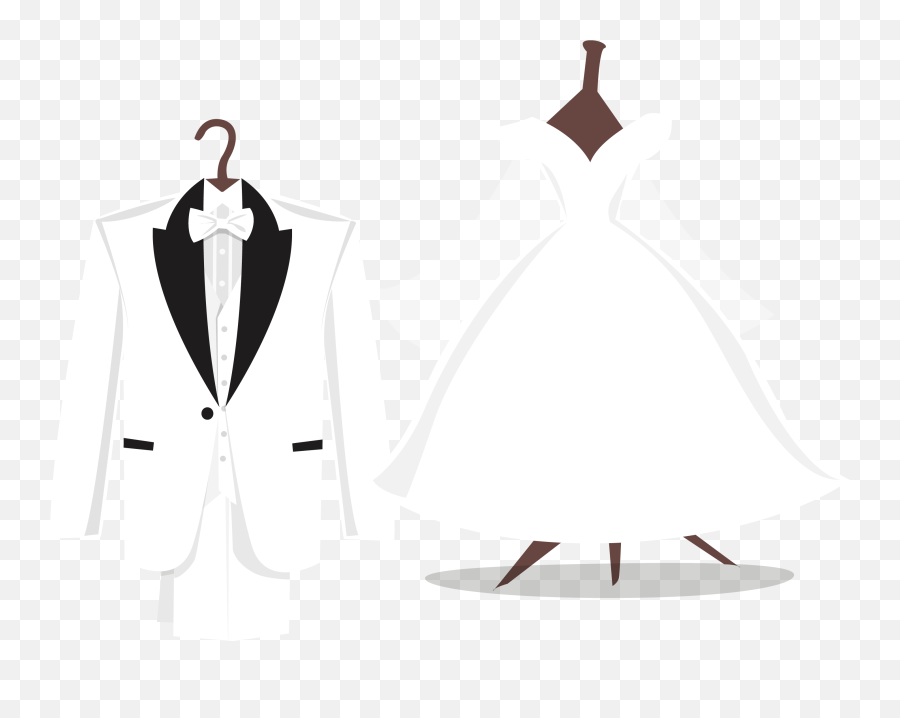 Tuxedo Wedding Dress Suit - Vector Wedding Png Download Wedding Dress Png Vector,Suit Transparent Background