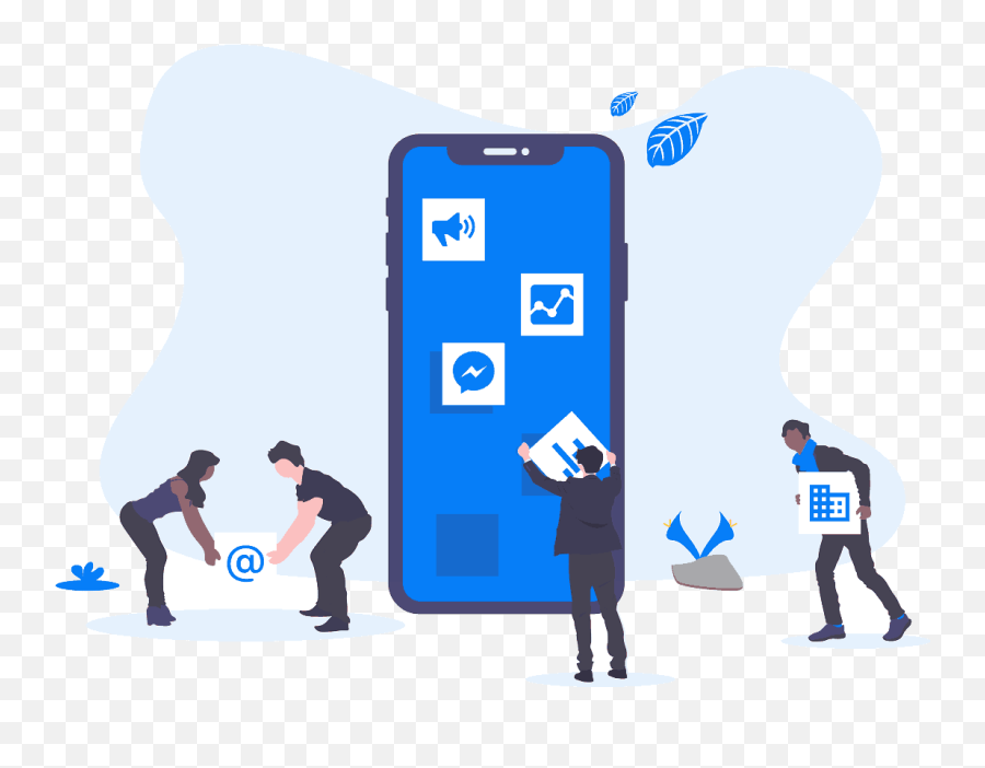Facebook Messenger Help Desk And Customer Service Platform - Marketing Illustration Transparent Png,Facebook Messenger Logo
