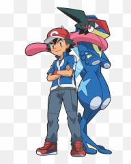 Ash And Greninja Pokemon Xyz By Alexalan - Pokemon Ash And Greninja Drawing Png,Greninja Png