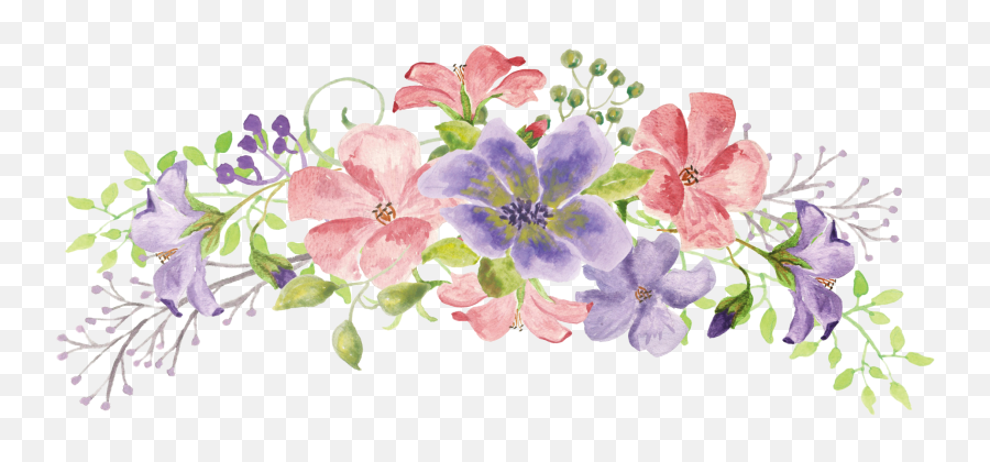 Hd Acuarela Flores De Coloridas - Flower Swag Clipart Png,Flores Png