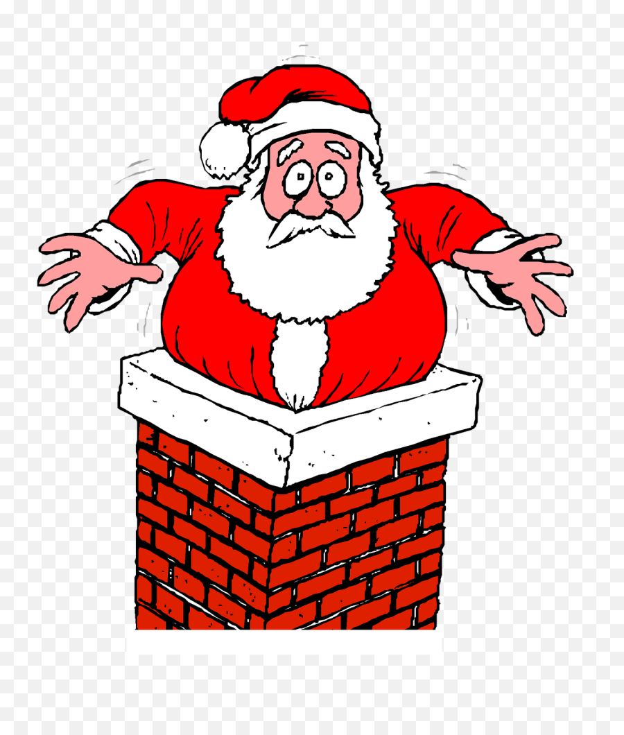 Santa Chimney Stuck - Santa Claus Stuck In Chimney Png,Chimney Png