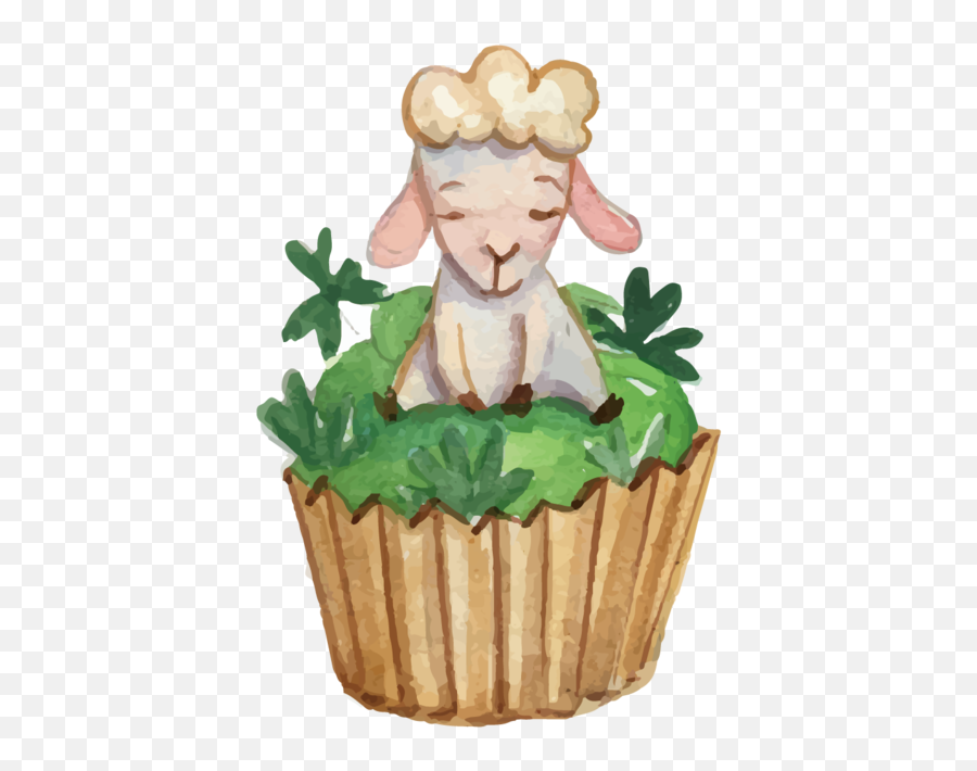 Easter Bunny Cake Cupcake Food Flowerpot For - Illustration Png,Easter Grass Png